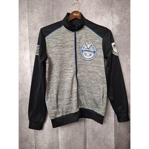 American Fighter Hartford Mens Small Grey Blue black Track Jacket Skater Grunge